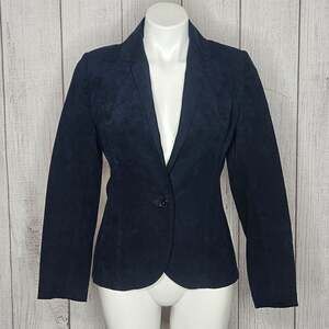 VTG 70s Adolph Schuman for Lilli Ann Blue Ultra Suede Blazer Jacket